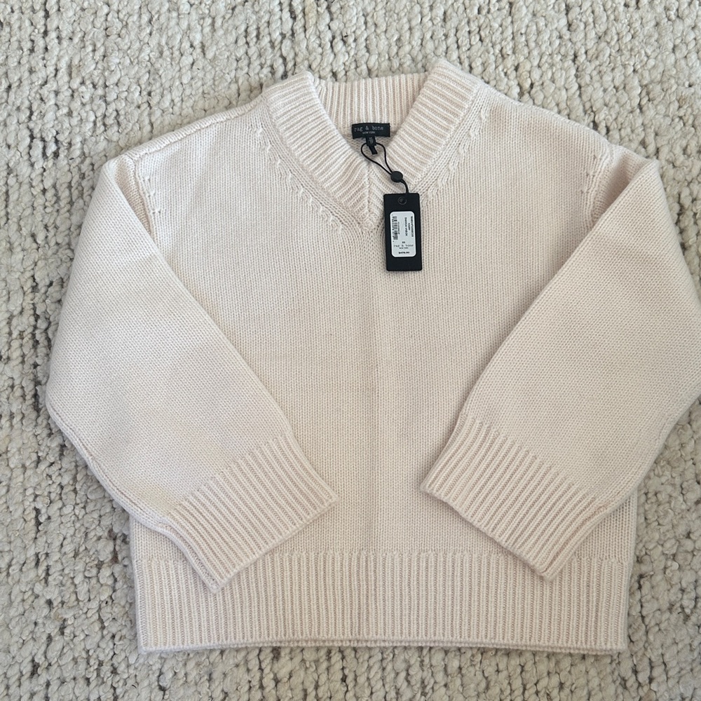 rag & bone Soft Cream V-Neck Sweater